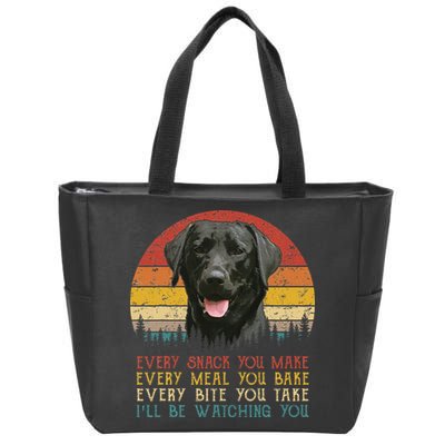 Every Snack You Make Dog Black Labrador Retriever Zip Tote Bag