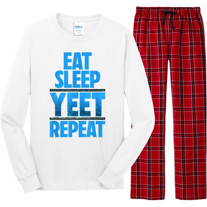 Eat Sleep Yeet Repeat Vintage Yeet Apparel Saying Long Sleeve Pajama Set