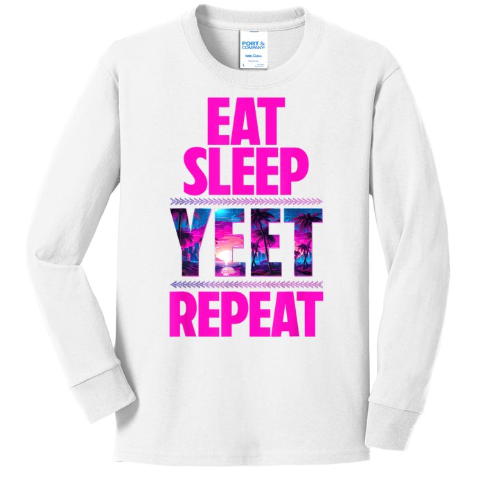 Eat Sleep Yeet Repeat Vintage Jeyuso Yeet Apparel Saying Kids Long Sleeve Shirt