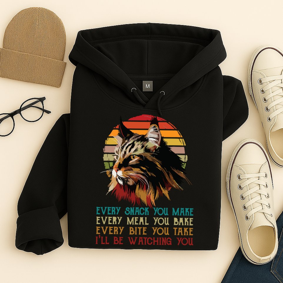 Every Snack You Make Ill Be Watching Funny Maine Coon Meow Hoodie