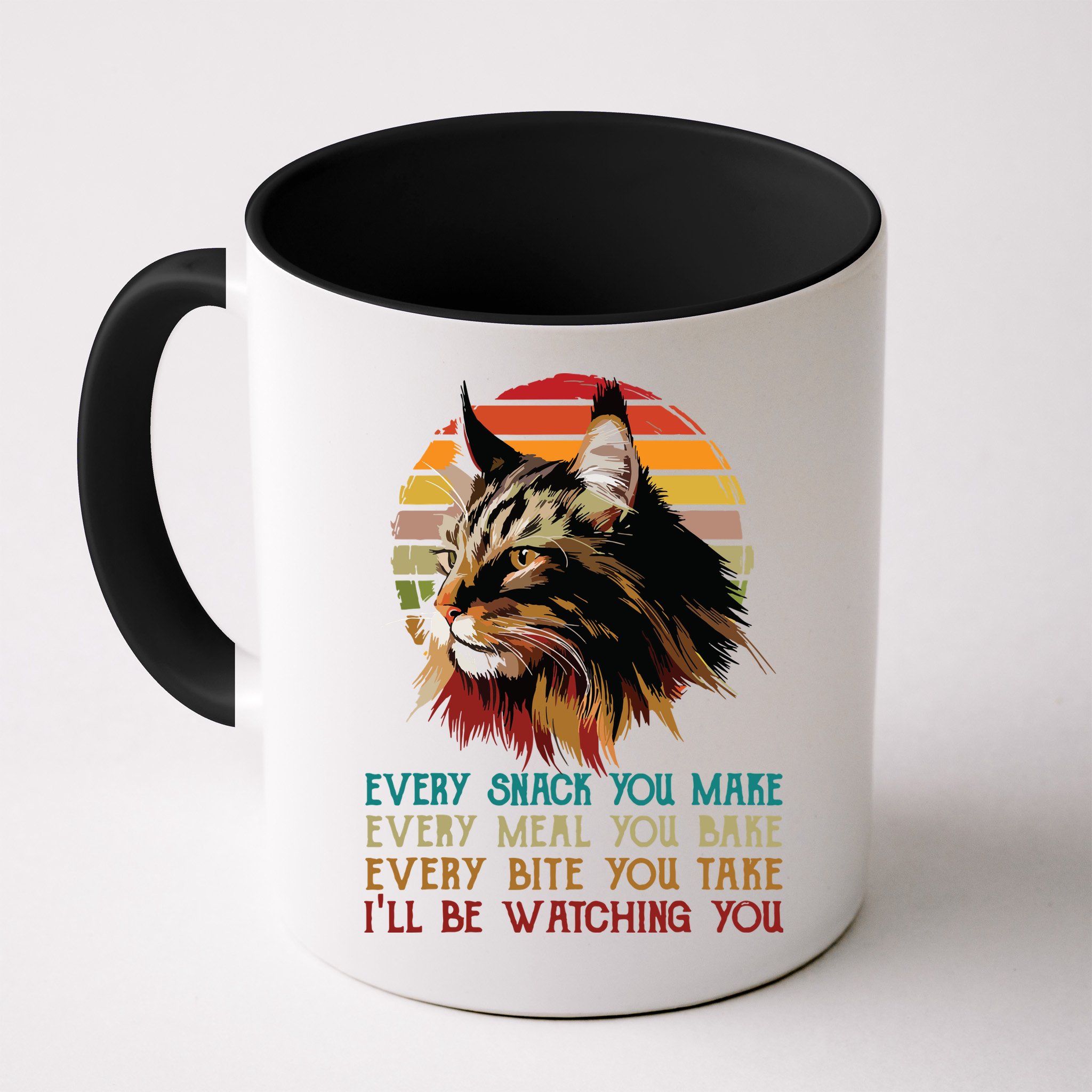 Every Snack You Make Ill Be Watching Funny Maine Coon Meow Mug
