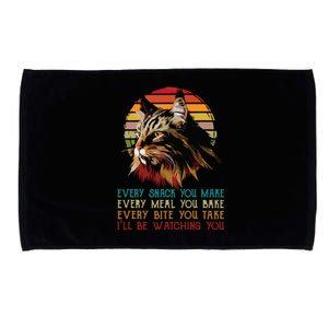 Every Snack You Make Ill Be Watching Funny Maine Coon Meow Microfiber Hand Towel