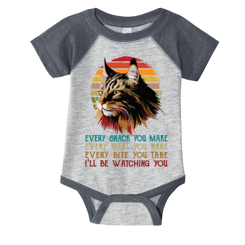 Every Snack You Make Ill Be Watching Funny Maine Coon Meow Infant Baby Jersey Bodysuit
