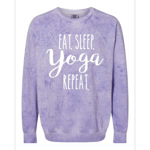 Eat Sleep Yoga Repeat Funny Love Yoga Cute Workout Gift Colorblast Crewneck Sweatshirt