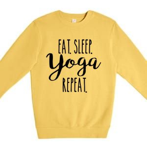 Eat Sleep Yoga Repeat Funny Love Yoga Cute Workout Gift Premium Crewneck Sweatshirt