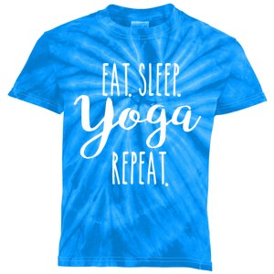 Eat Sleep Yoga Repeat Funny Love Yoga Cute Workout Gift Kids Tie-Dye T-Shirt