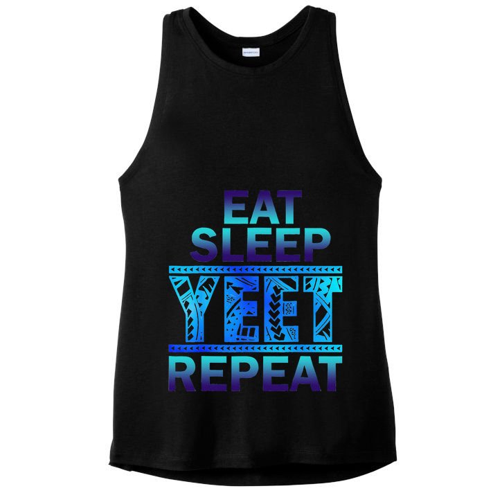 Eat Sleep Yeet Repeat Vintage Gift Ladies PosiCharge Tri-Blend Wicking Tank