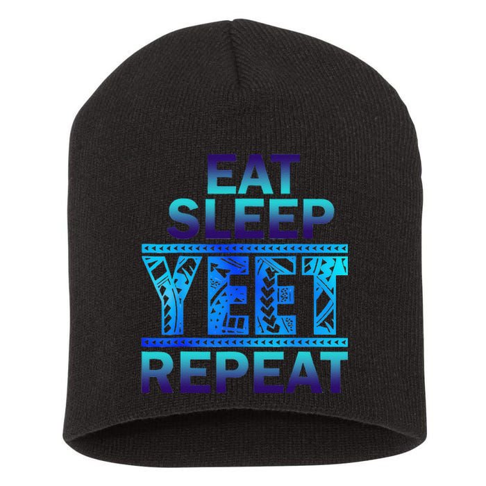 Eat Sleep Yeet Repeat Vintage Gift Short Acrylic Beanie