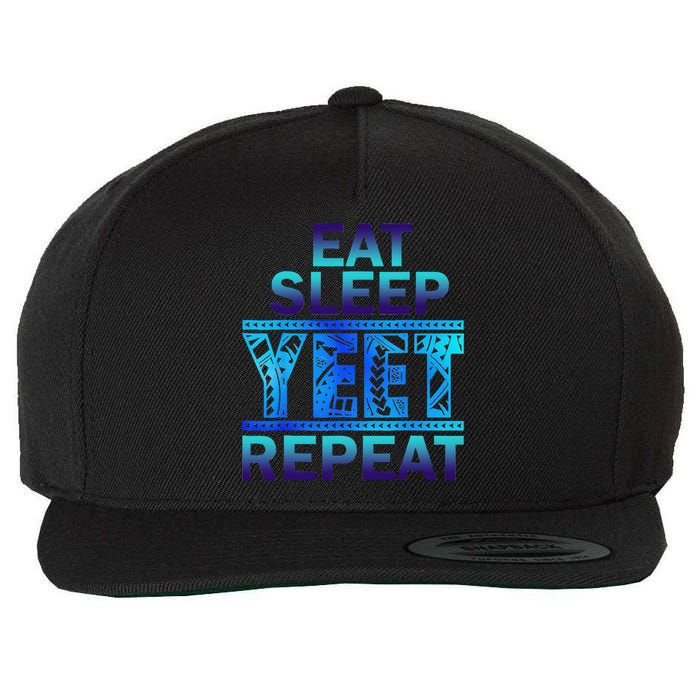 Eat Sleep Yeet Repeat Vintage Gift Wool Snapback Cap