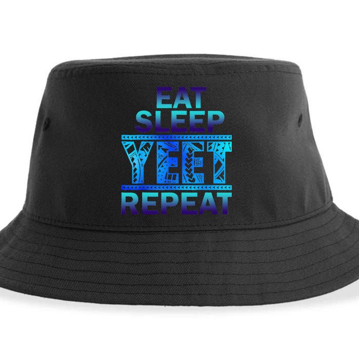 Eat Sleep Yeet Repeat Vintage Sustainable Bucket Hat