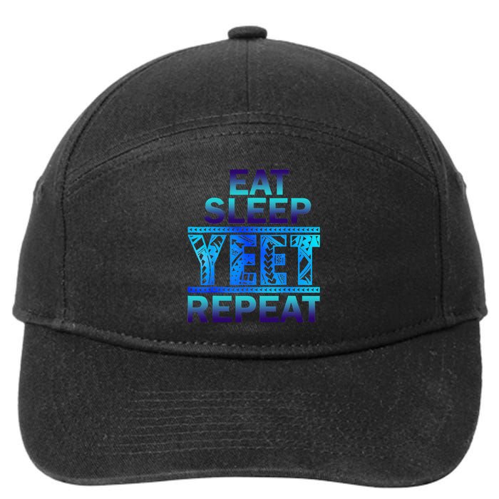 Eat Sleep Yeet Repeat Vintage 7-Panel Snapback Hat