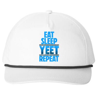 Eat Sleep Yeet Repeat Snapback Five-Panel Rope Hat