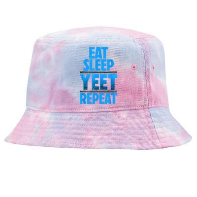 Eat Sleep Yeet Repeat Tie-Dyed Bucket Hat