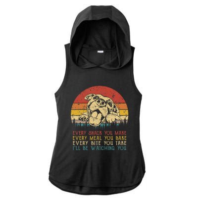 Every Snack You Make Dog Pit Bull Lover Pitbull Ladies PosiCharge Tri-Blend Wicking Draft Hoodie Tank