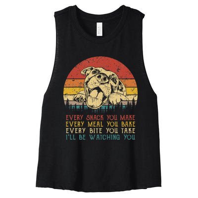 Every Snack You Make Dog Pit Bull Lover Pitbull Women's Racerback Cropped Tank