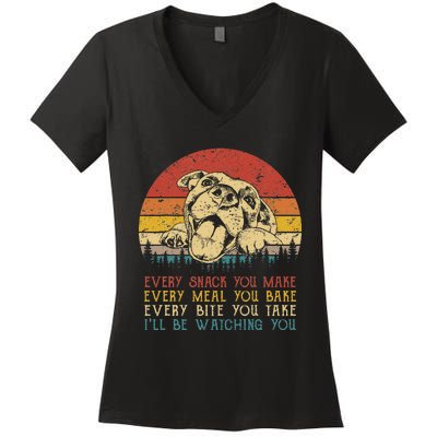 Every Snack You Make Dog Pit Bull Lover Pitbull Women's V-Neck T-Shirt