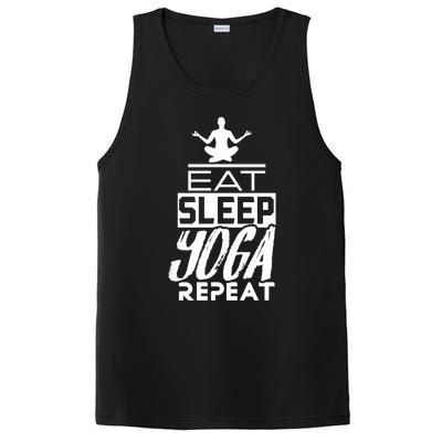 Eat Sleep Yoga Repeat Meditation Meditate Sayings Coach Gift PosiCharge Competitor Tank