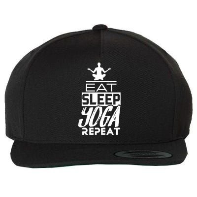 Eat Sleep Yoga Repeat Meditation Meditate Sayings Coach Gift Wool Snapback Cap