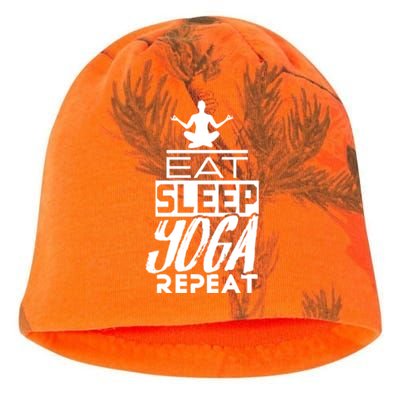 Eat Sleep Yoga Repeat Meditation Meditate Sayings Coach Gift Kati - Camo Knit Beanie