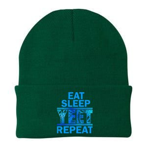 Eat Sleep Yeet Repeat Vintage Yeet Apparel Saying Knit Cap Winter Beanie