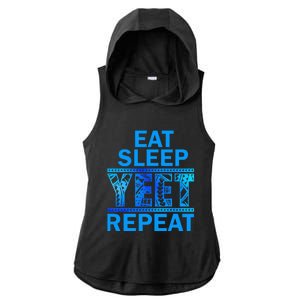 Eat Sleep Yeet Repeat Vintage Yeet Apparel Saying Ladies PosiCharge Tri-Blend Wicking Draft Hoodie Tank