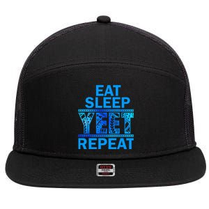 Eat Sleep Yeet Repeat Vintage Yeet Apparel Saying 7 Panel Mesh Trucker Snapback Hat