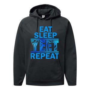 Eat Sleep Yeet Repeat Vintage Yeet Apparel Saying Performance Fleece Hoodie