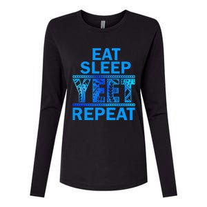 Eat Sleep Yeet Repeat Vintage Yeet Apparel Saying Womens Cotton Relaxed Long Sleeve T-Shirt