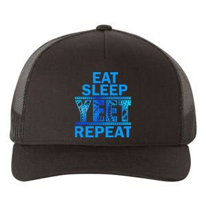 Eat Sleep Yeet Repeat Vintage Yeet Apparel Saying Yupoong Adult 5-Panel Trucker Hat