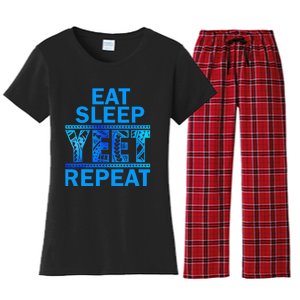 Eat Sleep Yeet Repeat Vintage Yeet Apparel Saying Women's Flannel Pajama Set