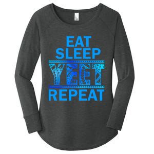 Eat Sleep Yeet Repeat Vintage Yeet Apparel Saying Women's Perfect Tri Tunic Long Sleeve Shirt