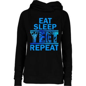 Eat Sleep Yeet Repeat Vintage Yeet Apparel Saying Womens Funnel Neck Pullover Hood