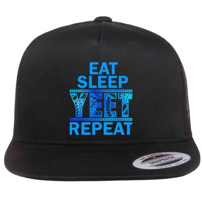 Eat Sleep Yeet Repeat Vintage Yeet Apparel Saying Flat Bill Trucker Hat