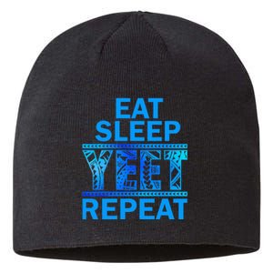 Eat Sleep Yeet Repeat Vintage Yeet Apparel Saying Sustainable Beanie