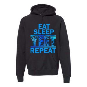 Eat Sleep Yeet Repeat Vintage Yeet Apparel Saying Premium Hoodie