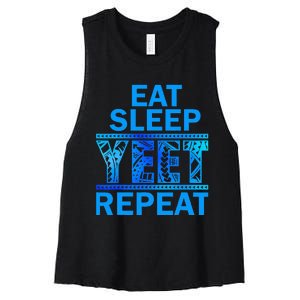 Eat Sleep Yeet Repeat Vintage Yeet Apparel Saying Women's Racerback Cropped Tank