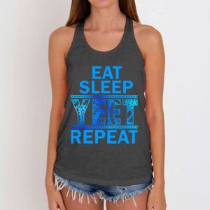 Eat Sleep Yeet Repeat Vintage Yeet Apparel Saying Women's Knotted Racerback Tank