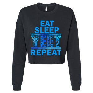 Eat Sleep Yeet Repeat Vintage Yeet Apparel Saying Cropped Pullover Crew