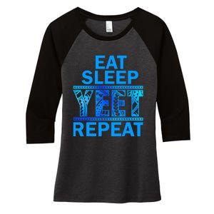 Eat Sleep Yeet Repeat Vintage Yeet Apparel Saying Women's Tri-Blend 3/4-Sleeve Raglan Shirt