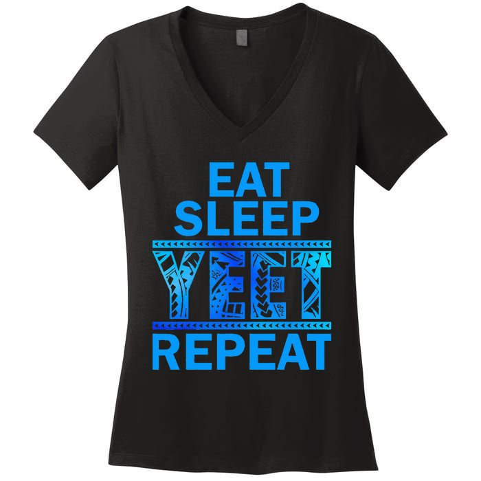 Eat Sleep Yeet Repeat Vintage Yeet Apparel Saying Women's V-Neck T-Shirt