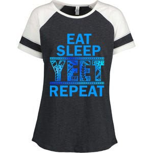 Eat Sleep Yeet Repeat Vintage Yeet Apparel Saying Enza Ladies Jersey Colorblock Tee