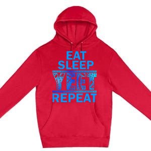 Eat Sleep Yeet Repeat Vintage Yeet Apparel Saying Premium Pullover Hoodie