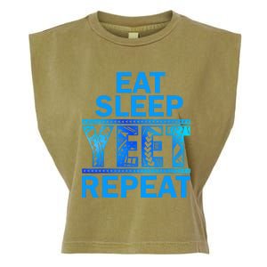 Eat Sleep Yeet Repeat Vintage Yeet Apparel Saying Garment-Dyed Women's Muscle Tee