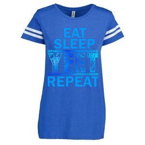 Eat Sleep Yeet Repeat Vintage Yeet Apparel Saying Enza Ladies Jersey Football T-Shirt