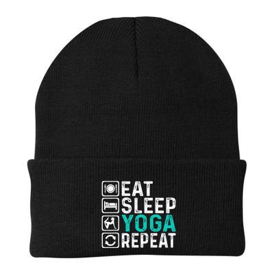 Eat Sleep Yoga Repeat Funny Yoga Lovers Beanie