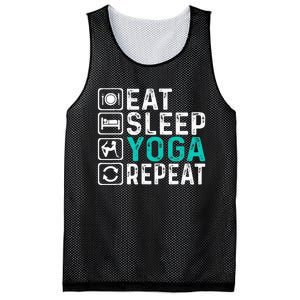 Eat Sleep Yoga Repeat Funny Yoga Lovers Mesh Reversible Basketball Jersey Tank