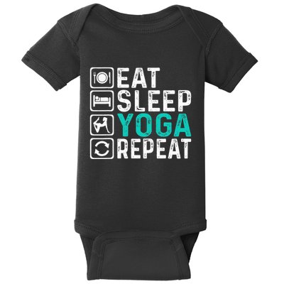 Eat Sleep Yoga Repeat Funny Yoga Lovers Baby Bodysuit