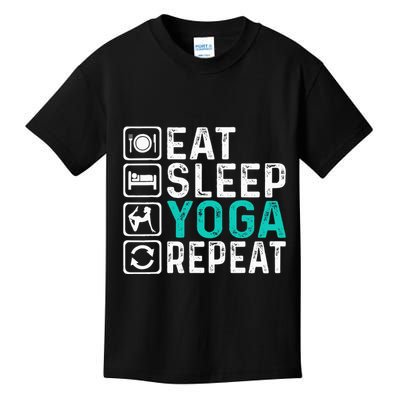 Eat Sleep Yoga Repeat Funny Yoga Lovers Kids T-Shirt