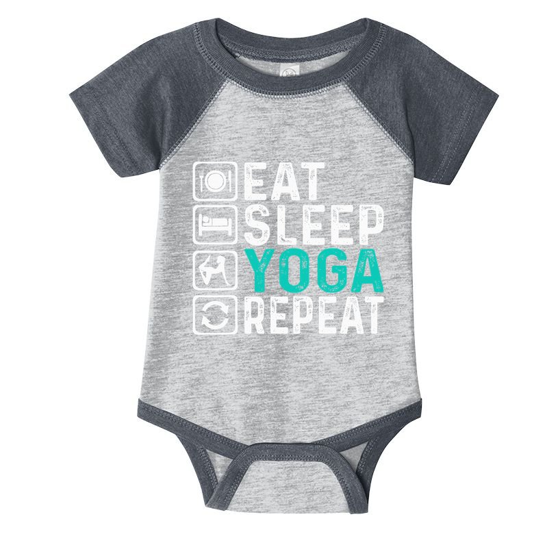 Eat Sleep Yoga Repeat Funny Yoga Lovers Infant Baby Jersey Bodysuit