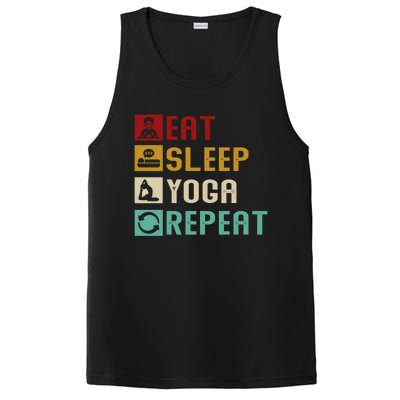 Eat Sleep Yoga Repeat Meditation Yoga Vintage Quotes Sayings Gift PosiCharge Competitor Tank